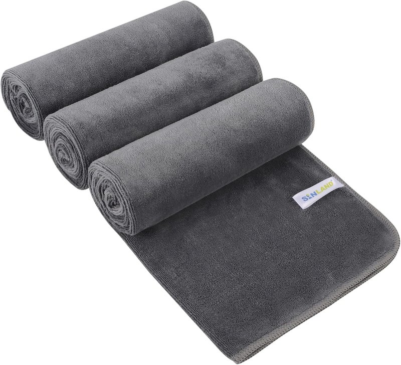 Sinland Microfiber Gym Towels Sports Fitness Workout Sweat Towel Super Soft and Absorbent 3 Pack 16 Inch X 32 Inch - Image 1