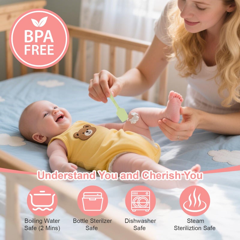 dlozrak 4-Pack Diaper Cream Spatula with Travel Case, Soft Baby Butt Spatula â€“ Silicone Butt Paste Spatula, Convenient Diaper Spatula, Ideal Baby Shower Gift - Image 5