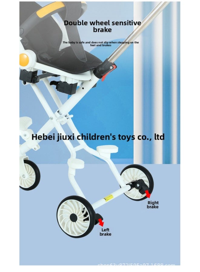 ORiTi Baby Stroller With Foldable Four Wheeled Walking Tool For Babies, Suitable For Sitting Or Lying Down Black Panda - Image 3