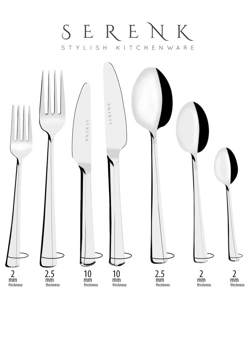 Serenk Paris 42-Piece 18/10 Stainless Steel Cutlery Set - Polished Finish, Durable Forks, Spoons and Knives - pzsku/Z262DF6DBC8FABD764544Z/45/_/1734433197/460ba2a5-e1aa-4da1-81b6-45b0c6036a26