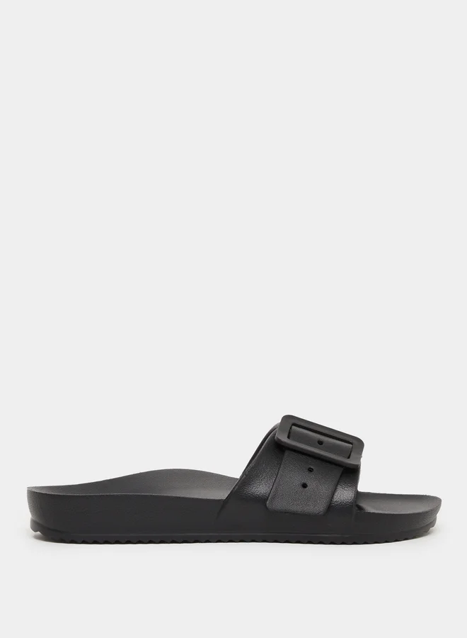 Take Two Take Two Solid Buckle Detail Slip-On Slipper