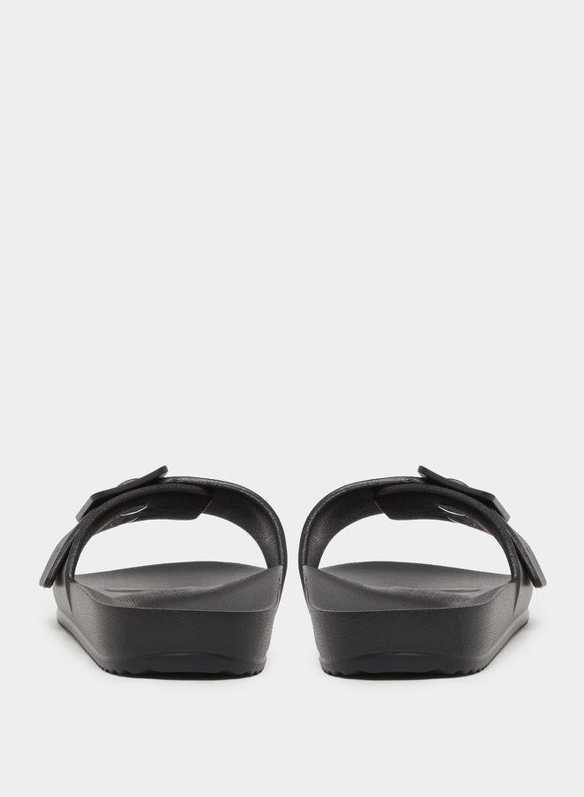 Take Two Solid Buckle Detail Slip-On Slipper - Image 4