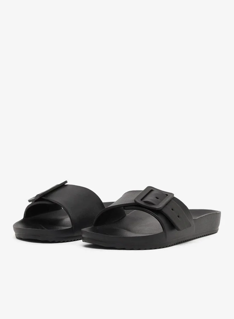 Take Two Take Two Solid Buckle Detail Slip-On Slipper