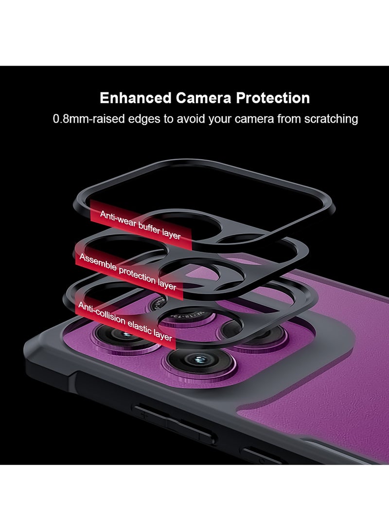 إكسوند جراب لهاتف موتورولا إيدج 60 برو، غطاء خلفي لحماية الكاميرا، مصنوع من TPU+PC، ممتص للصدمات، مقاوم للاصفرار، تصميم نحيف ومناسب تمامًا للهاتف - Image 3