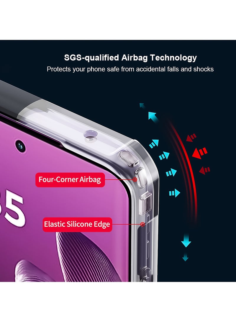 إكسوند جراب لهاتف موتورولا إيدج 60 برو، غطاء خلفي لحماية الكاميرا، مصنوع من TPU+PC، ممتص للصدمات، مقاوم للاصفرار، تصميم نحيف ومناسب تمامًا للهاتف - Image 4