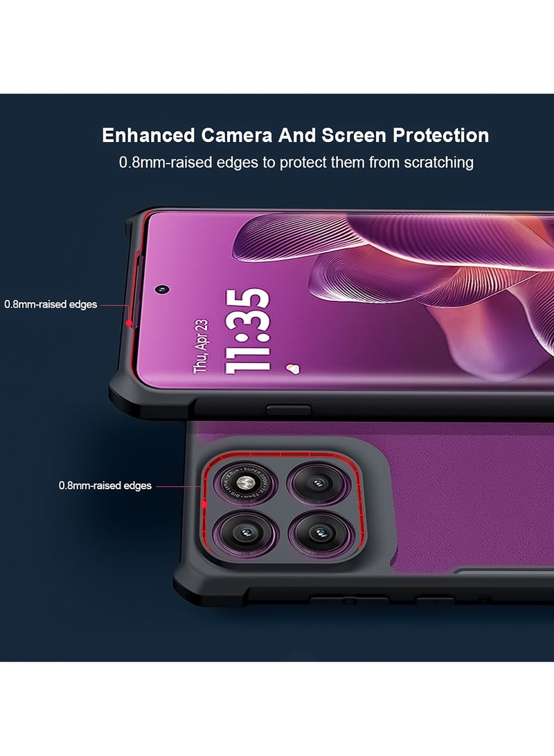 إكسوند جراب لهاتف موتورولا إيدج 60 برو، غطاء خلفي لحماية الكاميرا، مصنوع من TPU+PC، ممتص للصدمات، مقاوم للاصفرار، تصميم نحيف ومناسب تمامًا للهاتف - Image 2