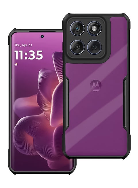 For Motorola Edge 60 Pro Case, Camera Lens Protection Back Cover, TPU+PC Shockproof Bumper Mobile Phone Case, Anti-Yellowing Slim Fit Protective Casing