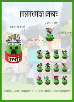 Polish'D 42 Pieces Minecraft Theme Birthday Decorations for Children's Birthday Supplies, Party Decorations Set for Girls Women Men Kids Baby  - Image 3