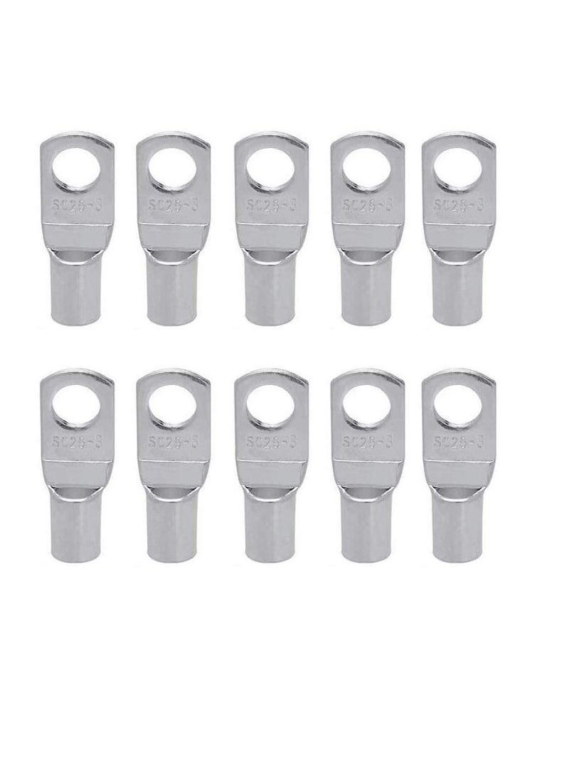 Copper Cable Lugs 10Pcs Set-Wire Terminals, Connector Cable lugs Ring Battery SC Terminals, for Marine, Solar, Automotive, Electric, Home Applications etc (Hole Size 10mm, Cable Size 25mm)  - Image 1