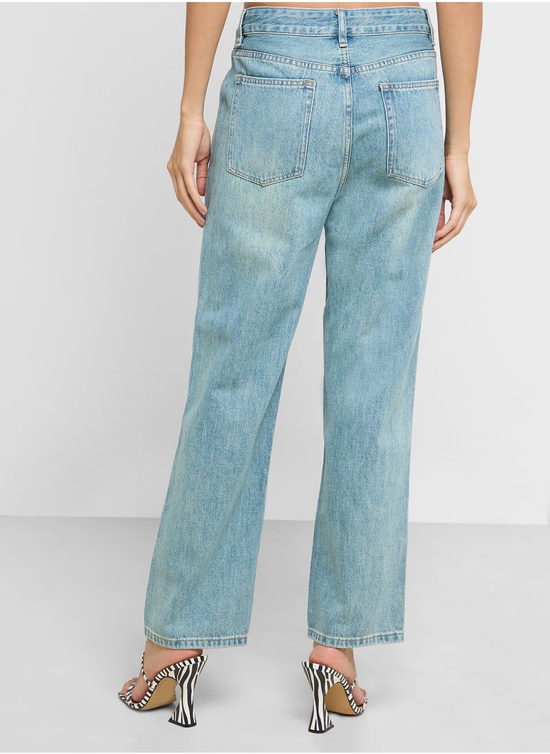 Ginger Mid Wash Wide Leg Jeans  - Image 3