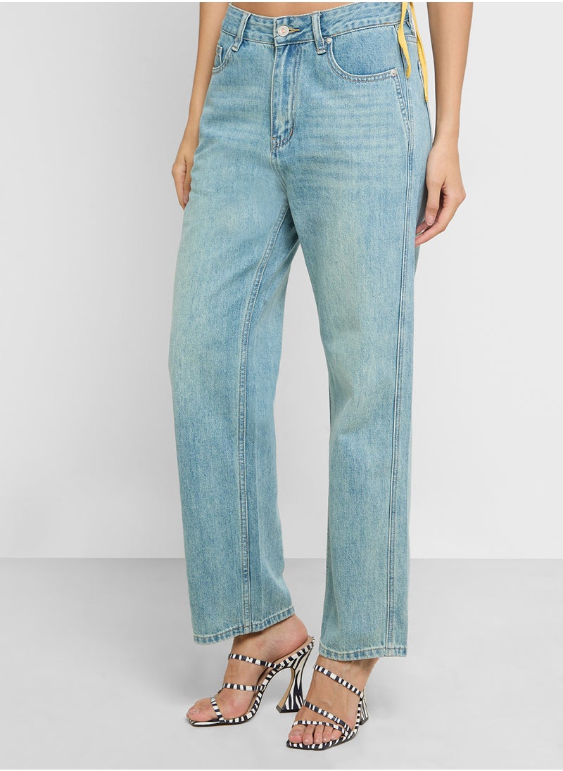 Ginger Mid Wash Wide Leg Jeans  - Image 2