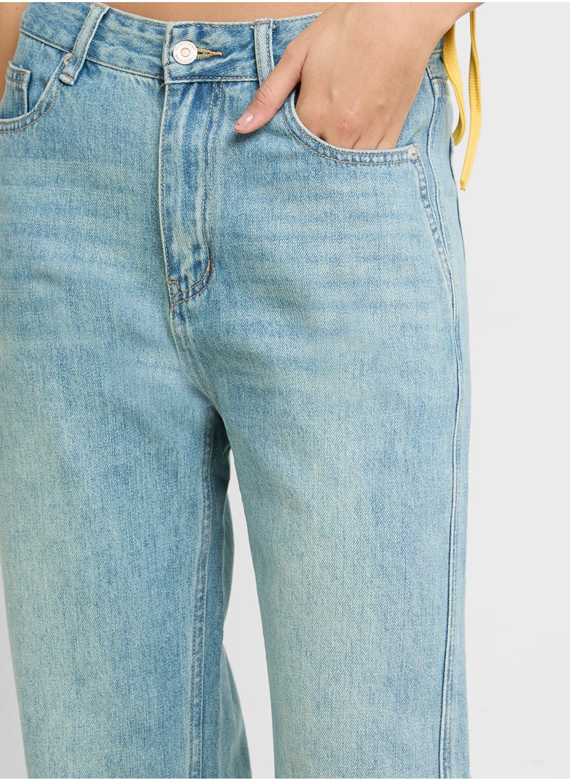 Ginger Mid Wash Wide Leg Jeans  - Image 4