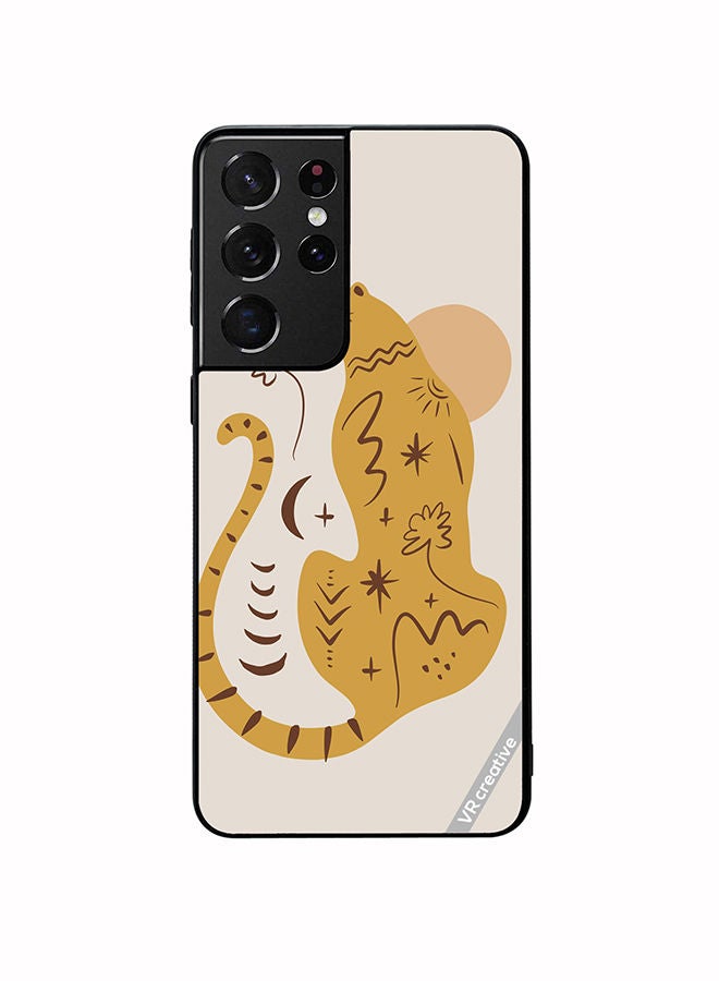 VR CREATIVE Protective Case Cover For Samsung Galaxy S21 Ultra 5G Boho Cute Leopard Animal Design Multicolour - Image 1