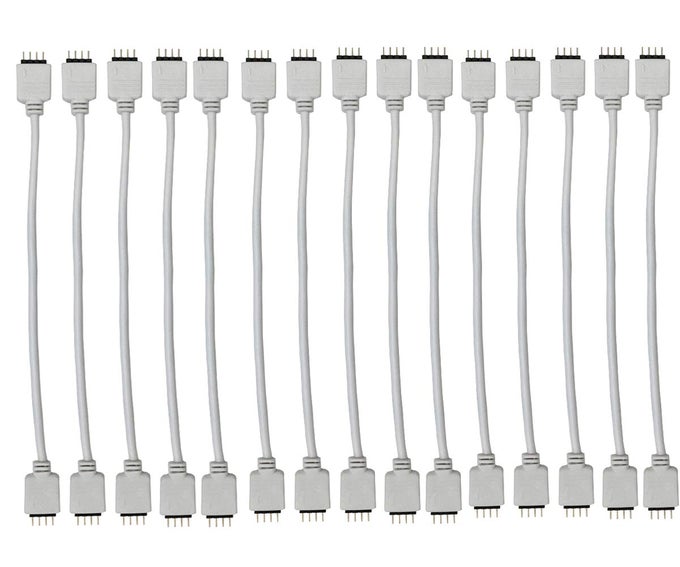 15PCS WHITE 03M 098FT 4 COLOR RGB EXTENSION CABLE LED STRIP CONNECTOR LED CONNECTORRGB EXTENDERLED STRIP JUMPER FOR SMD 5050 3528 2835 RGB LED LIGHT STRIP