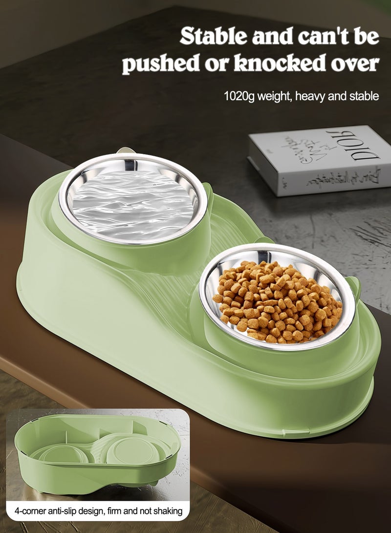 كيدل الفولاذ المقاوم للصدأ القط الغذاء والماء وعاء مجموعة وعاء مزدوج وعاء القط مياه الشرب تغذية وعاء الكلب للكلب الصغير والمتوسطة والقطة - Image 4
