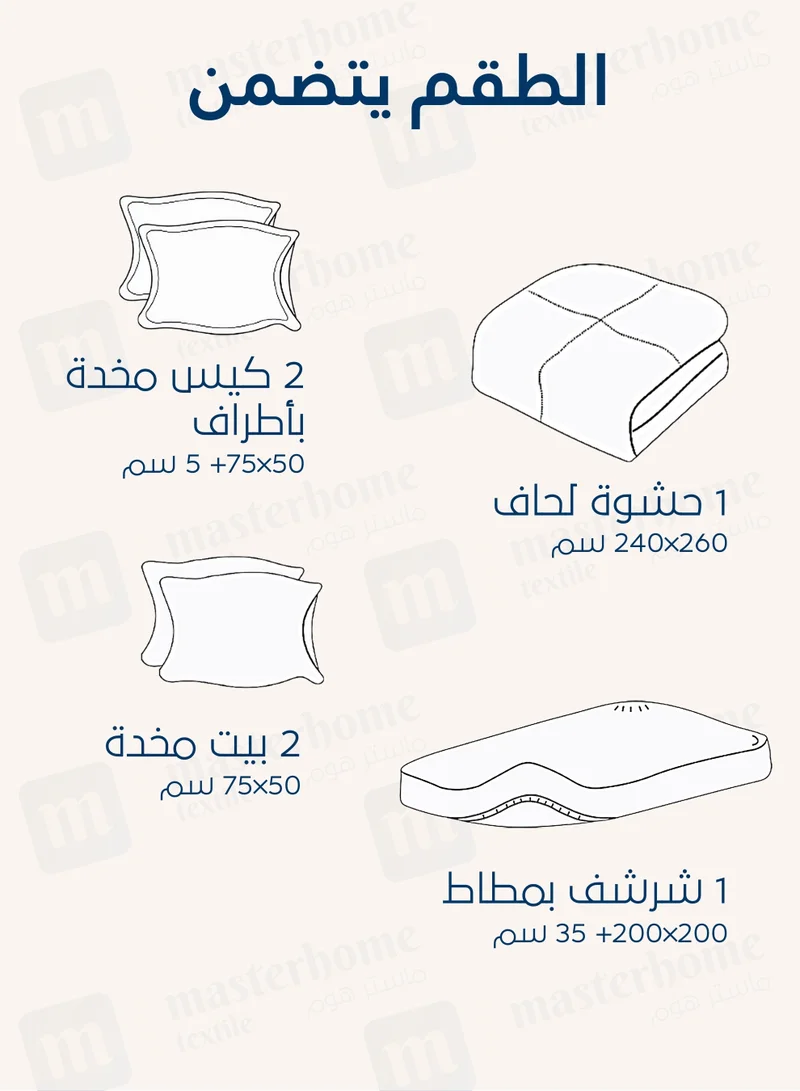 Master Home Textile Microfiber Printed Comforter Sets, Fits 200 x 200 cm King / Double Size Bed, 6 Pcs, With Soft Filling, Celine Series