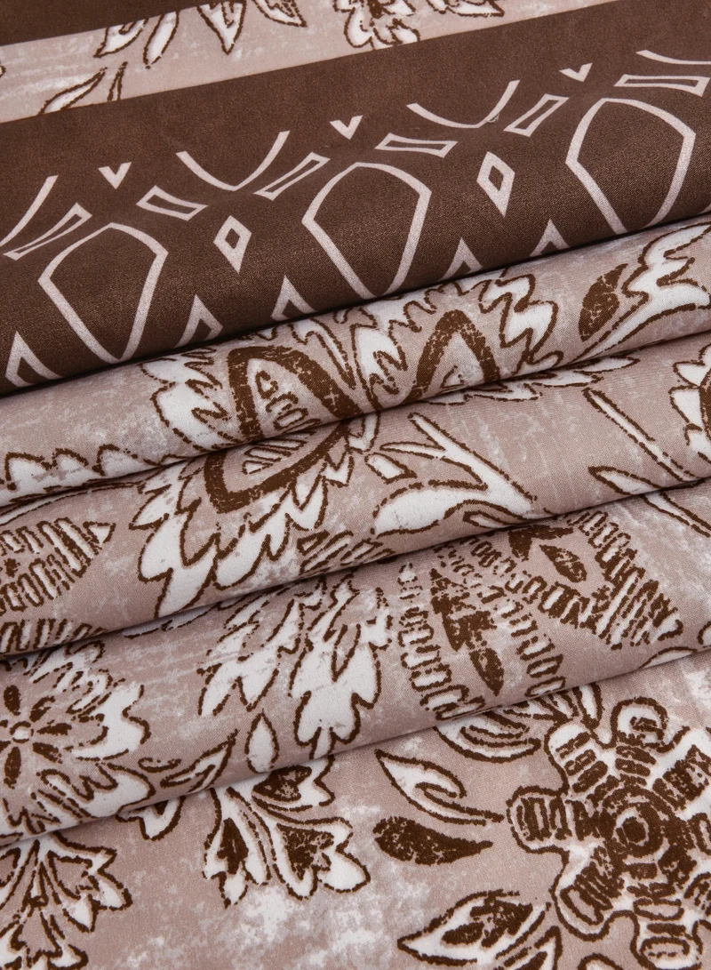 Master Home Textile Microfiber Printed Comforter Sets, Fits 200 x 200 cm King / Double Size Bed, 6 Pcs, With Soft Filling, Celine Series