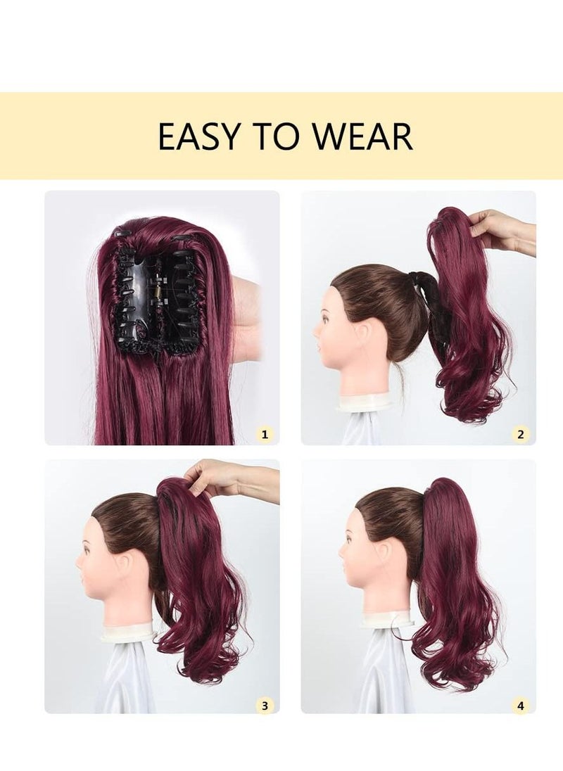 KASTWAVE - Women's big wave ponytail wig, grab clip ponytail long curly hair with tiger clip Synthetic heat-resistant twisted pull cord curly wave hair extensions (55 cm) - Image 1