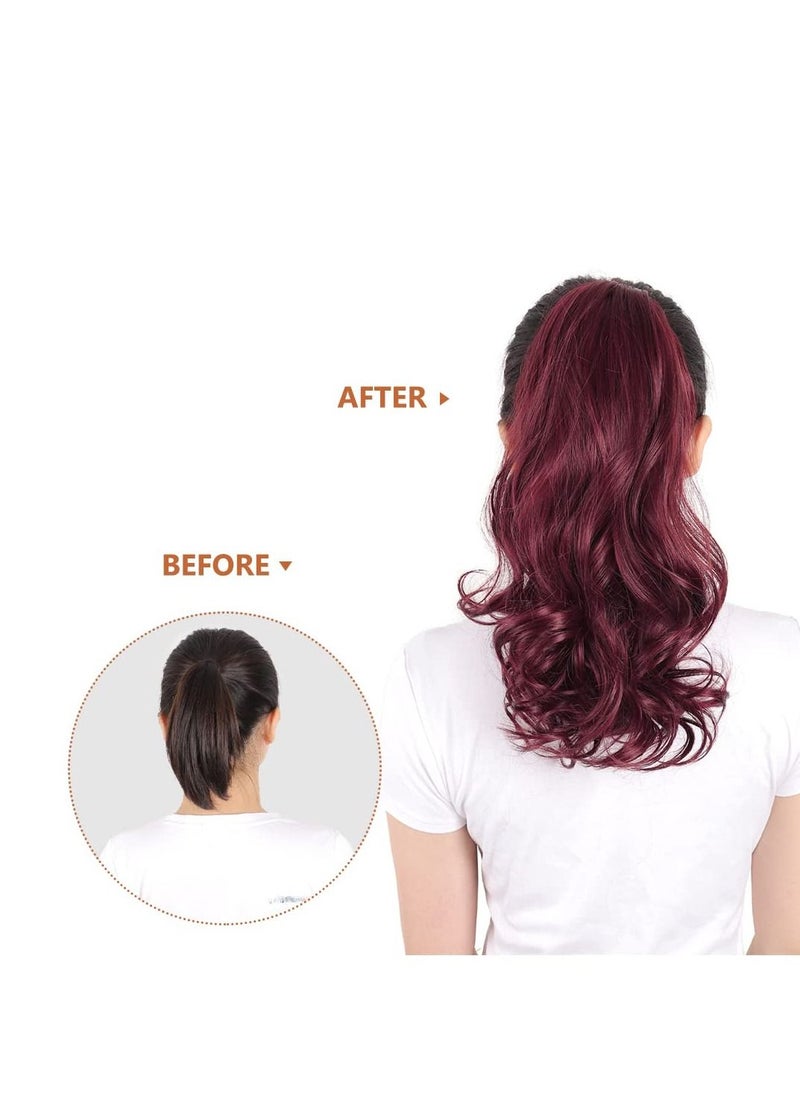 KASTWAVE - Women's big wave ponytail wig, grab clip ponytail long curly hair with tiger clip Synthetic heat-resistant twisted pull cord curly wave hair extensions (55 cm) - Image 1