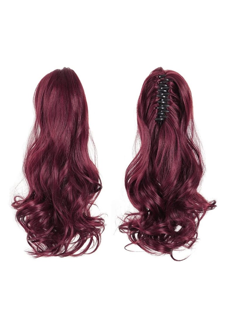KASTWAVE - Women's big wave ponytail wig, grab clip ponytail long curly hair with tiger clip Synthetic heat-resistant twisted pull cord curly wave hair extensions (55 cm) - Image 1