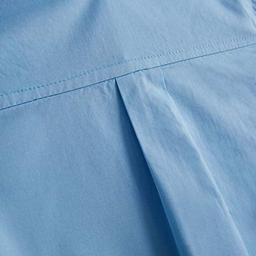 Spring&Gege Boys' Short Sleeve Dress Shirts Formal Uniform Woven Solid, Blue, 11-12 Years - Image 5