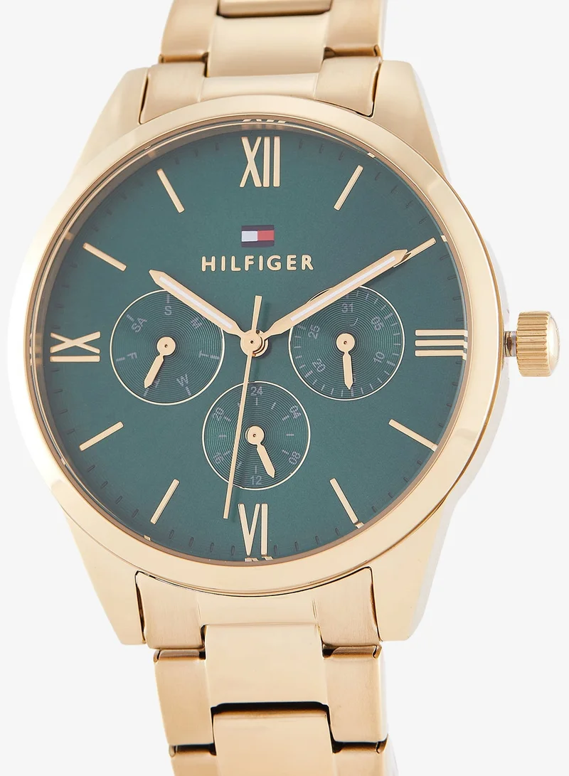 Tommy Hilfiger  Womens Analog Multifunction Quartz Watch With Gold-Tone Stainless Steel Bracelet - 1782746 for Women | Best Price UAE