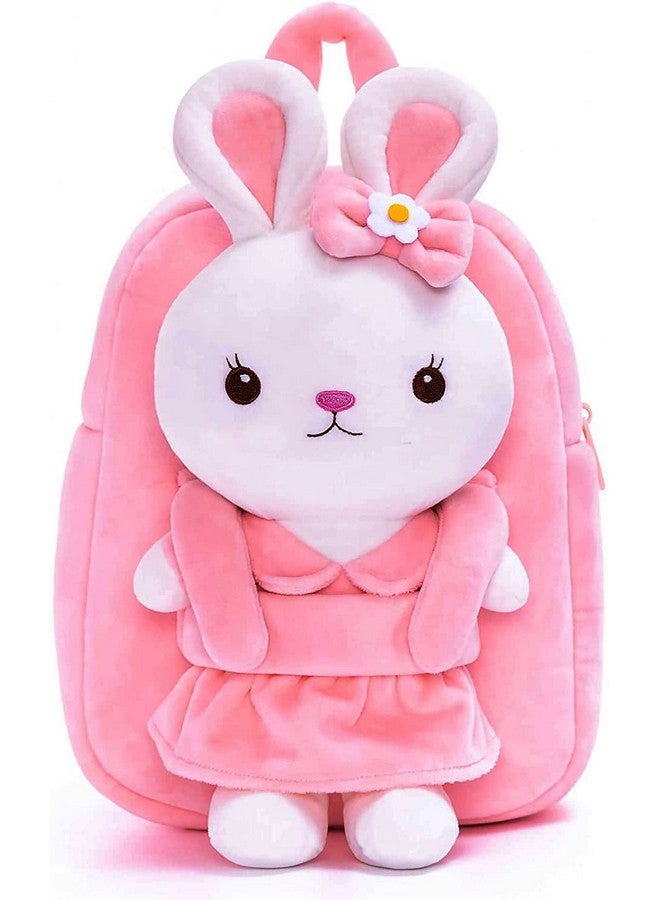 Frantic حقيبة ظهر للأطفال على شكل أرنب وردي ناعم للجسم بالكامل للسفر، حقيبة مدرسية ناعمة من القماش، حقيبة ظهر قياسية بجيب واحد للأولاد والبنات من عمر 2 إلى 5 سنوات، حضانة، روضة أطفال، سعة 10 لترات - Image 1