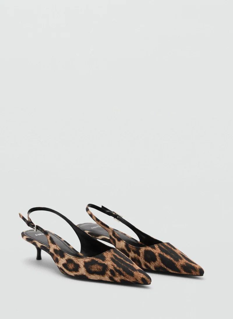 مانجو Casual Leopard-Print Heeled Shoes