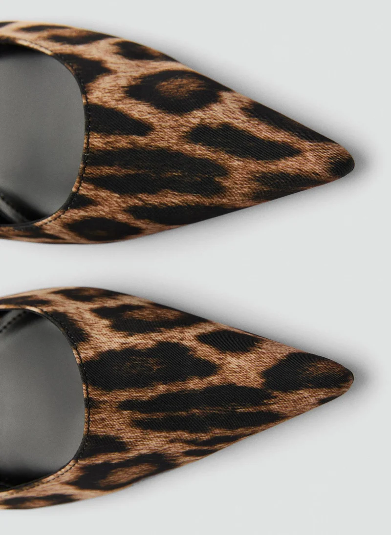 مانجو Casual Leopard-Print Heeled Shoes