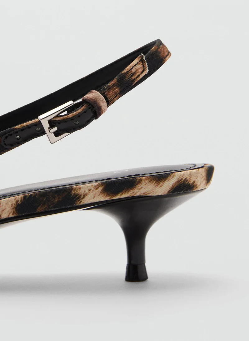 مانجو Casual Leopard-Print Heeled Shoes
