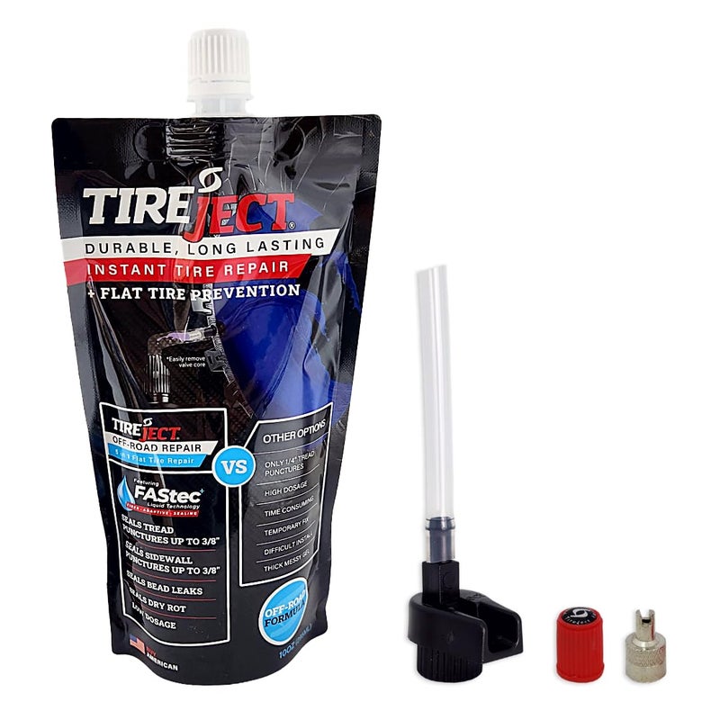 TireJect Off-Road Tire Sealant Kit - 5-in-1 Sealing - Fix and Prevent Flat Tires (10oz) - Image 1