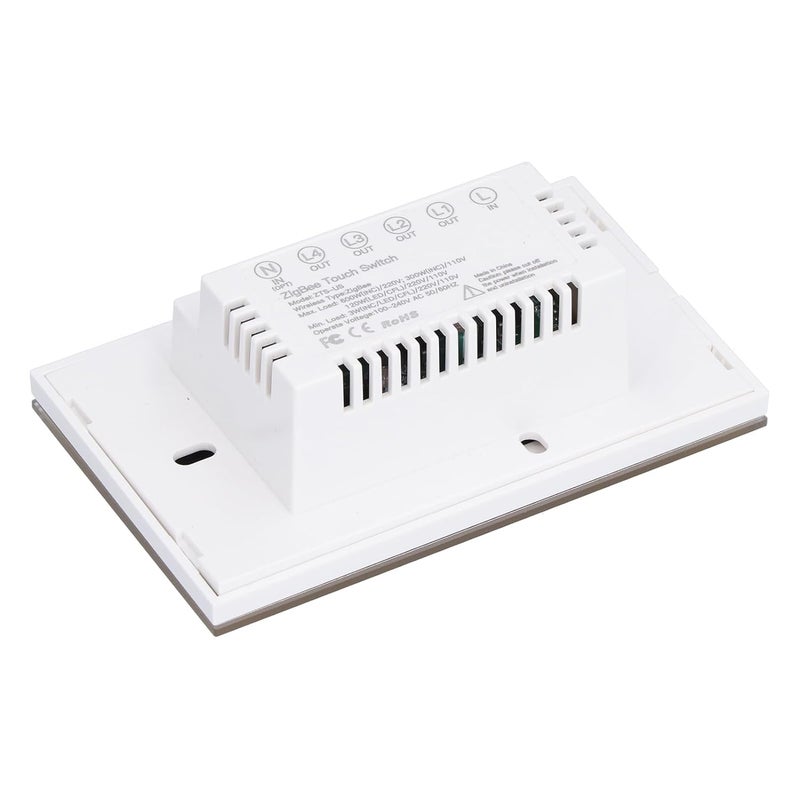 مفتاح إضاءة باللمس للجدار، 2-مجموعة، تيار متردد 100-240 فولت، تحكم عن بعد عبر Zigbee، تحكم ص��تي - زجاج مقسّى متين، وظيفة مؤقت، متوافق مع المنزل الذكي (ذهبي) - Image 2