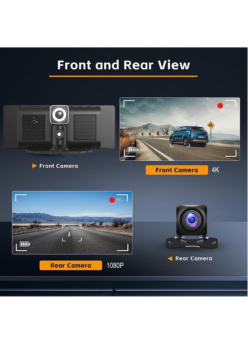 XiuWoo - Wireless Apple CarPlay Android Auto Car Stereo, Portable 10.26 Inch Car Touch Screen, 2.5K Dash Cam 1080p Backup Camera DVR, Drive  Navigation with Mirror Link/Siri/FM/Bluetooth - Image 1