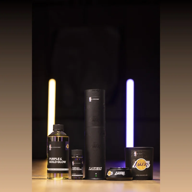 AROMA360 x NBA - Los Angeles Lakers Luxury Portable Essential Oil Car Diffuser - Aromatherapy Oils Scent Car Diffuser - Auto On/Off Wireless Feature - Oil Not Included
