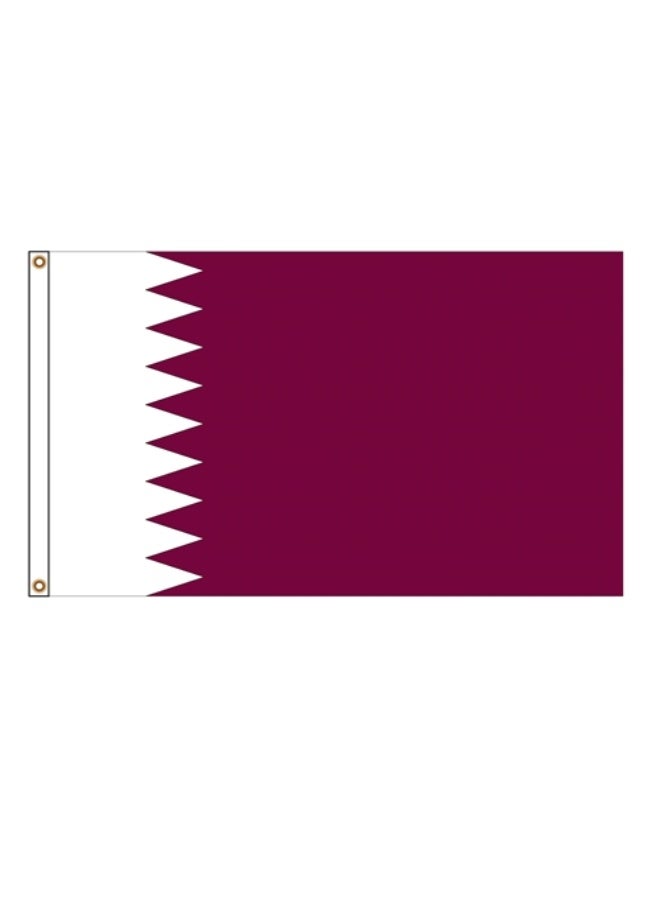 Qatar Flags 90x150cm Double Stitches with Headband, Vibrant Fade-Resistant Colors & Firm Sewing, Durable Outdoor Decor for Home Garden Events,Advertising - Image 1