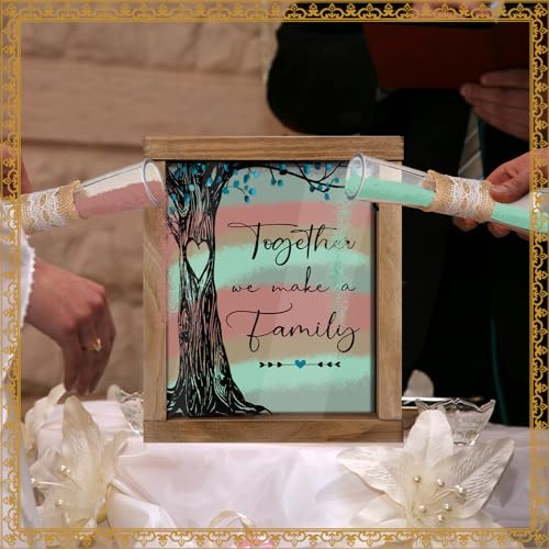 Anglechic Wedding Unity Sand Ceremony Kit with Wood Box 4 Ceremony Vase 4 Wedding Sand Function Sets for Marriage Bridal Party(Bright Color,Tree) - Image 4