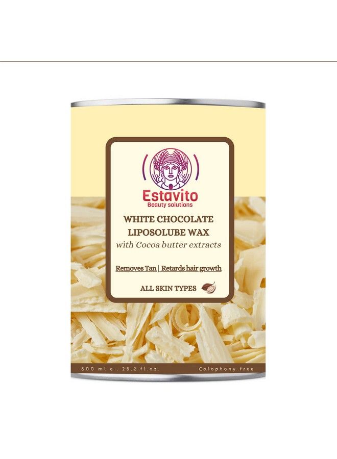 ESTAVITO White Chocolate Liposoluble Wax 800Ml ; Removes Hair & Tan ; Colophony Free ; For All Skin Types ; - Image 2