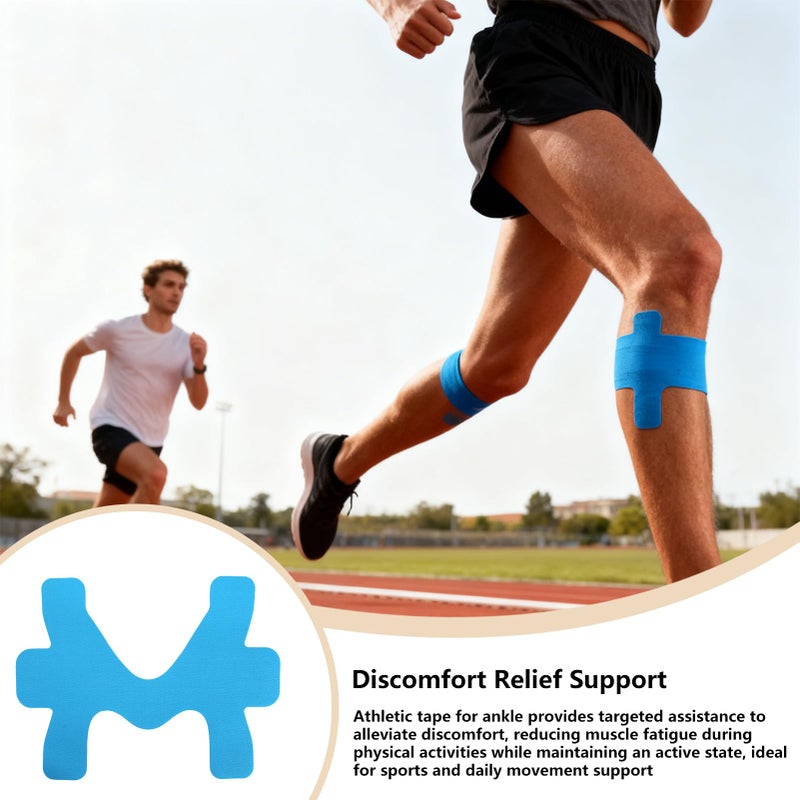 Blue Ankle Tape Pre Cut Sports Wrap 10 Piece Pack Breathable Fabric Elastic Athletic Strong Adhesion Injury Prevention Muscle Support - Image 5