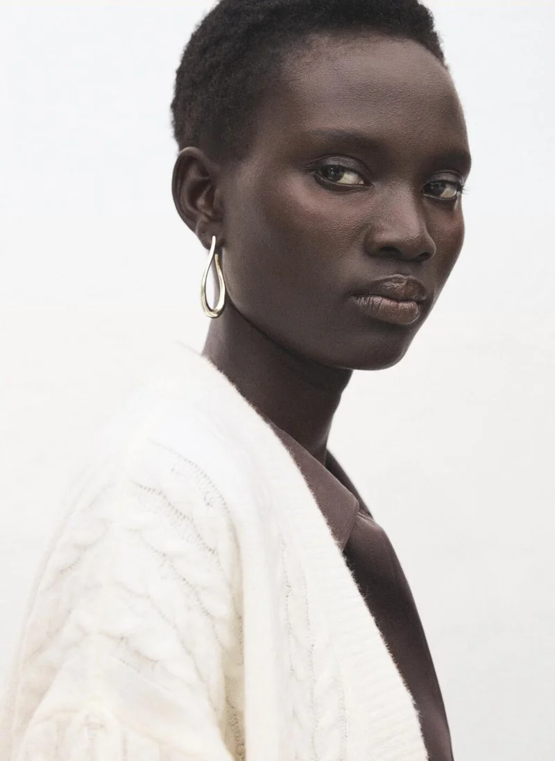 MANGO Knitted braided cardigan