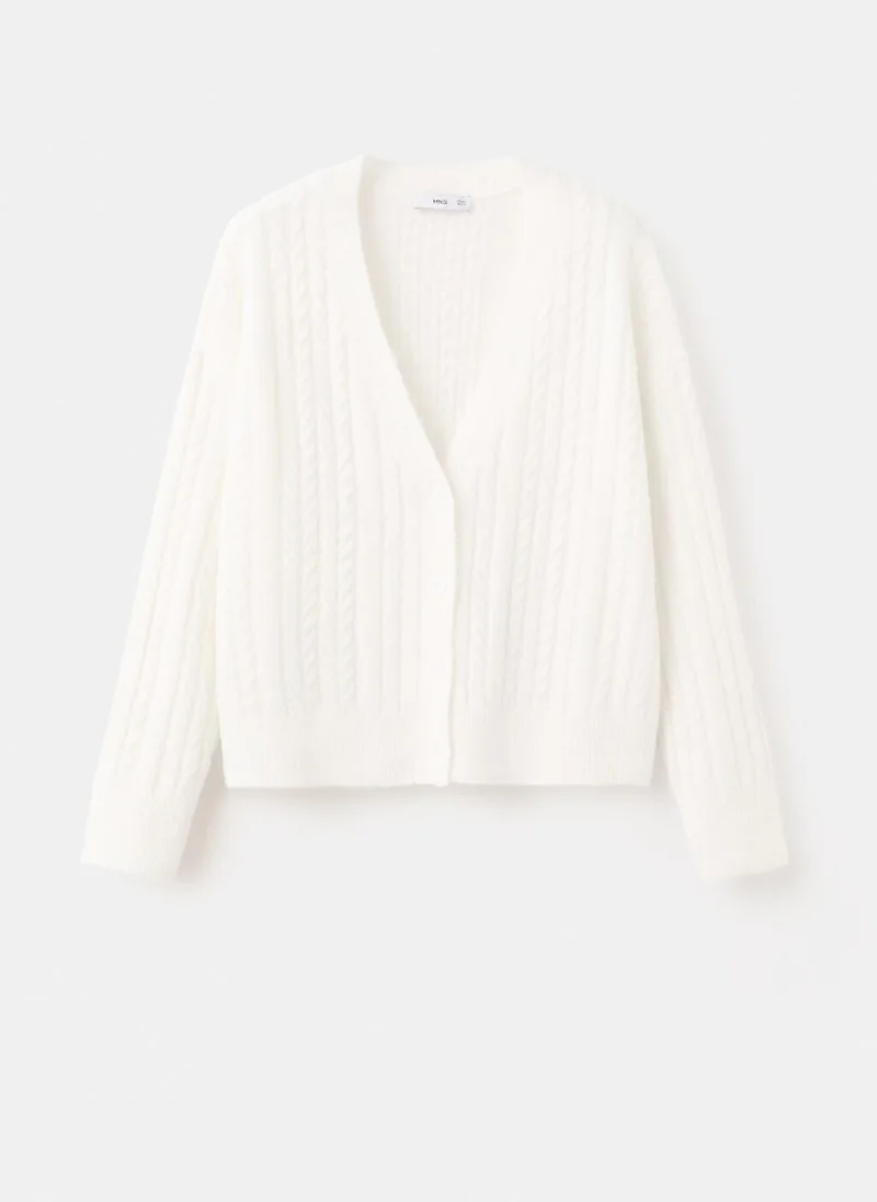 MANGO Knitted braided cardigan