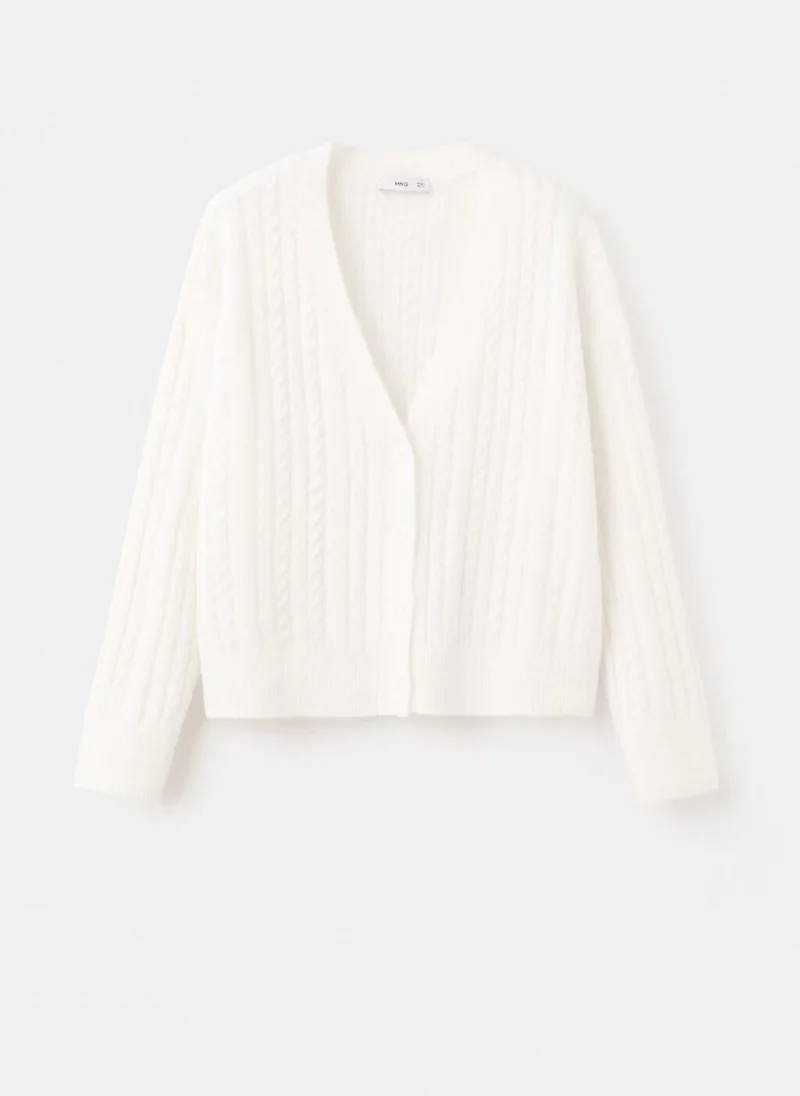 MANGO Knitted braided cardigan