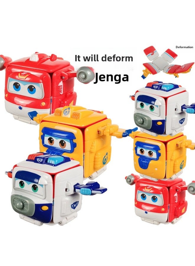 Super Flying Man's Fun Change Package Ledi Mili Xiaoai Sliding Deformation Mecha Toy Car Children's Robot Male-Color:[Fun Change Package] Ledi + Duoduo + Bao Police Chief  - Image 1