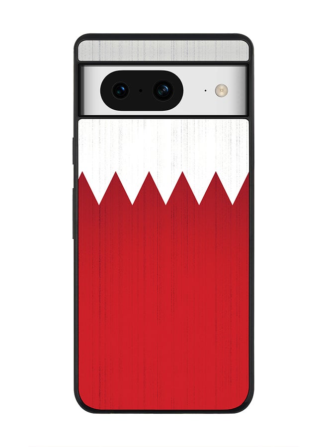 Stylizedd Rugged Black Edge case for Google Pixel 8, Custom Slim fit Flexible Anti Drop Thin Phone Case Cover - Flag Of Bahrain - Image 1