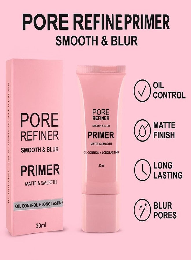 ClassyHuda Pore Refiner Primer, Pink, Oil Control with Long Lasting Smooth Blur Effect, Matte Finish, 30ml - Image 3