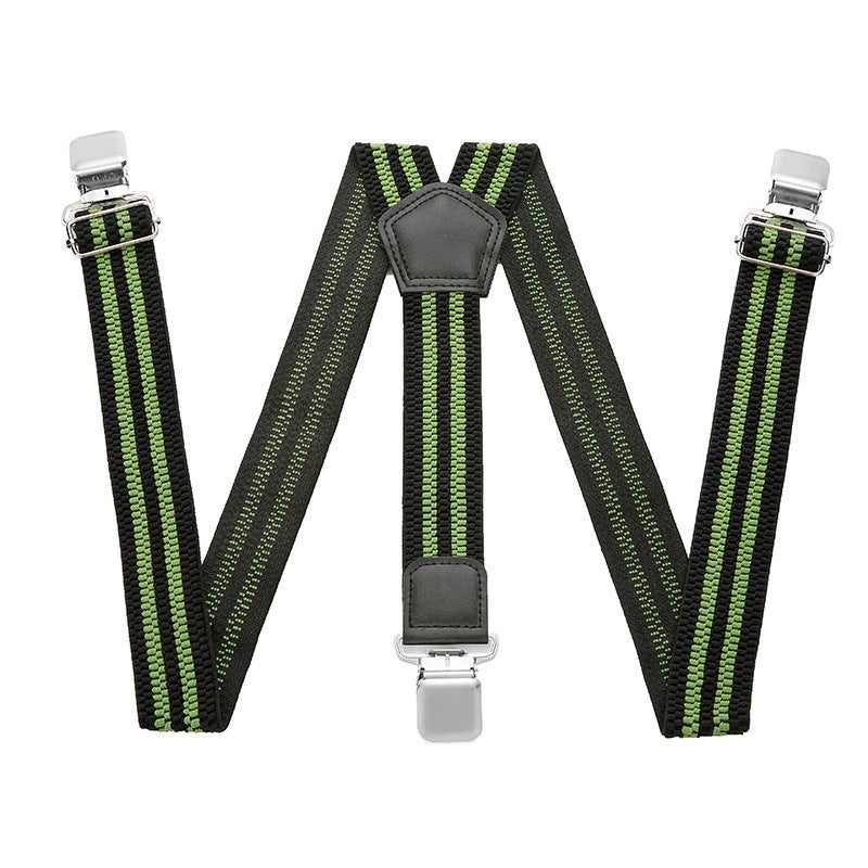4cm Wide Suspenders Adult Four Clip Suspender Belt Suspenders for Fat Men Elastic Stretch Suspenders Blue Stripes Coffee - Image 5