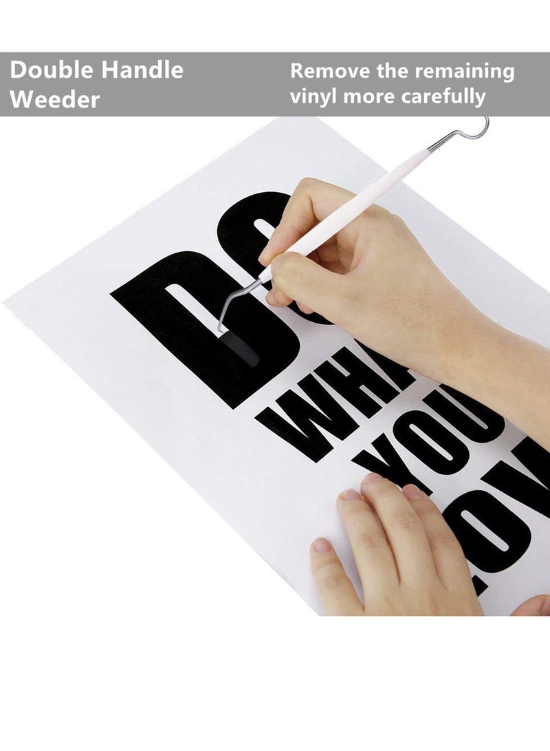 SYOSI 9PCS DIY Craft Vinyl w e e ding Tools, Stainless Steel Precision Vinyl w e e der Cutter Tool for Silhouette, HTV, Cameos, Lettering, Including Scissor Tweezers w e e ders Scraper Spatula Cricut Tools - Image 3