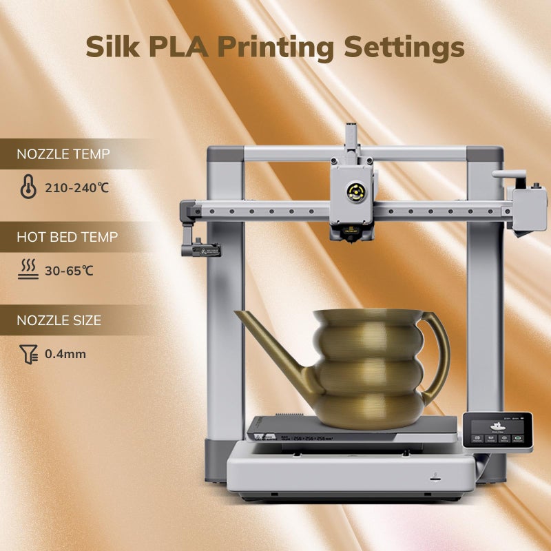 AMOLEN PLA Filament 1.75mm,Silk Pla Aged Brass Gradient, 3D Printer Filament 1.75mm for 3D Printing Dimensional Accuracy Â±0.02mm for Most 3D Printer 1KG(2.2lbs) - Image 3