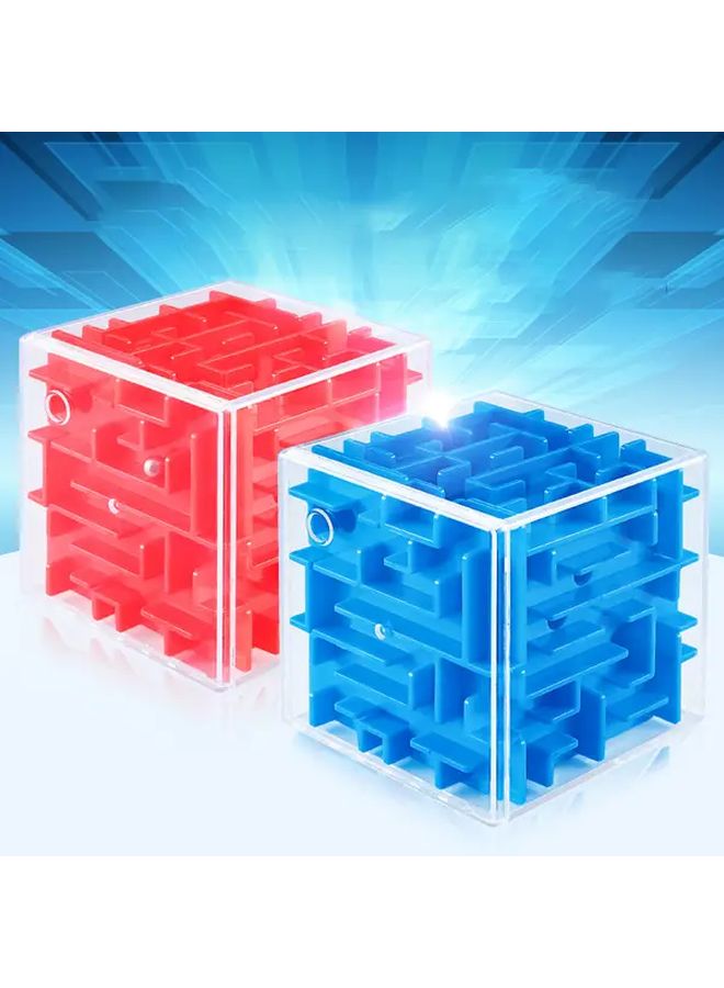 3D Cube Maze Marble Run Pink ABS Puzzle Toy Educational Focus Training Kids Gift - Image 4