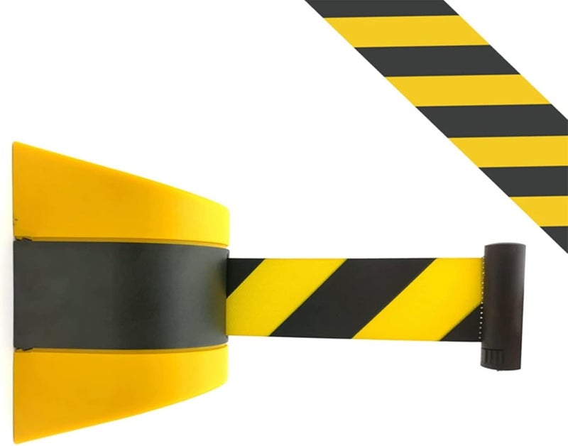 Retractable Rope, Retractable Belt Barrier, 10M Wall Mount Security Retractable Ribbon Barrier for Stanchion Queue Offices and Public Areas - Image 1