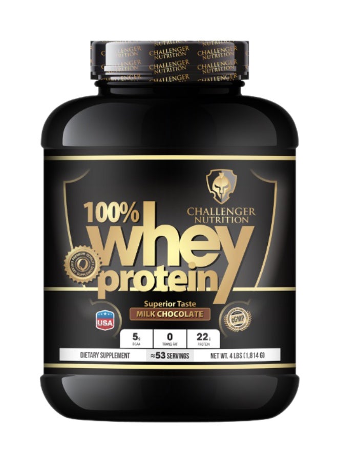 Whey Protein Powder - Milk Chocolate Flavor - 4lb (1.81kg) - for Muscle Growth & Recovery